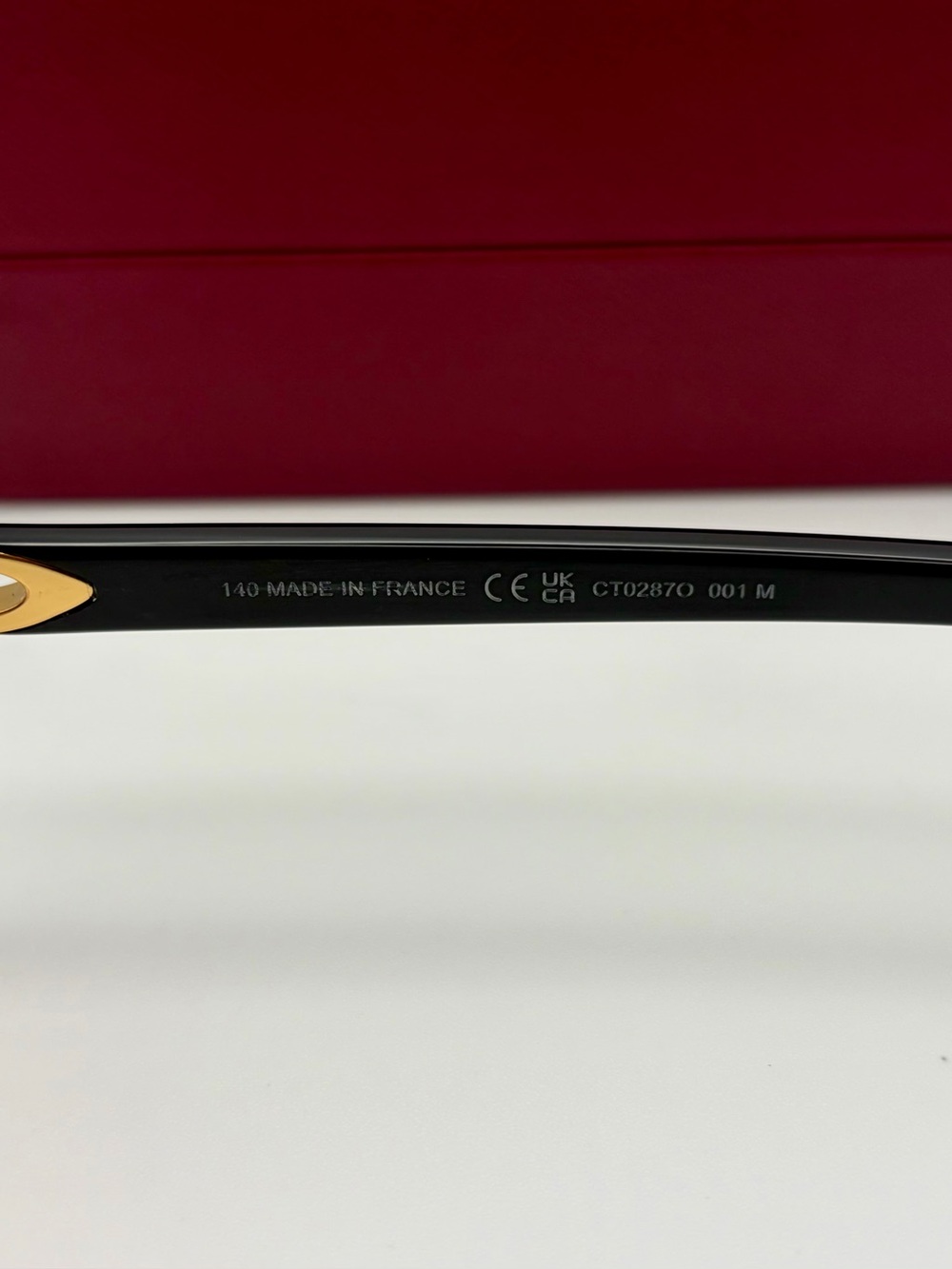 Cartier Men’s Rimless Gradient Red Sunglasses with Gold Accents - Picture 5 of 7
